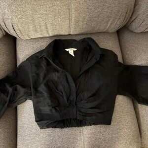 H&M Premium Linen Blend Crop Top